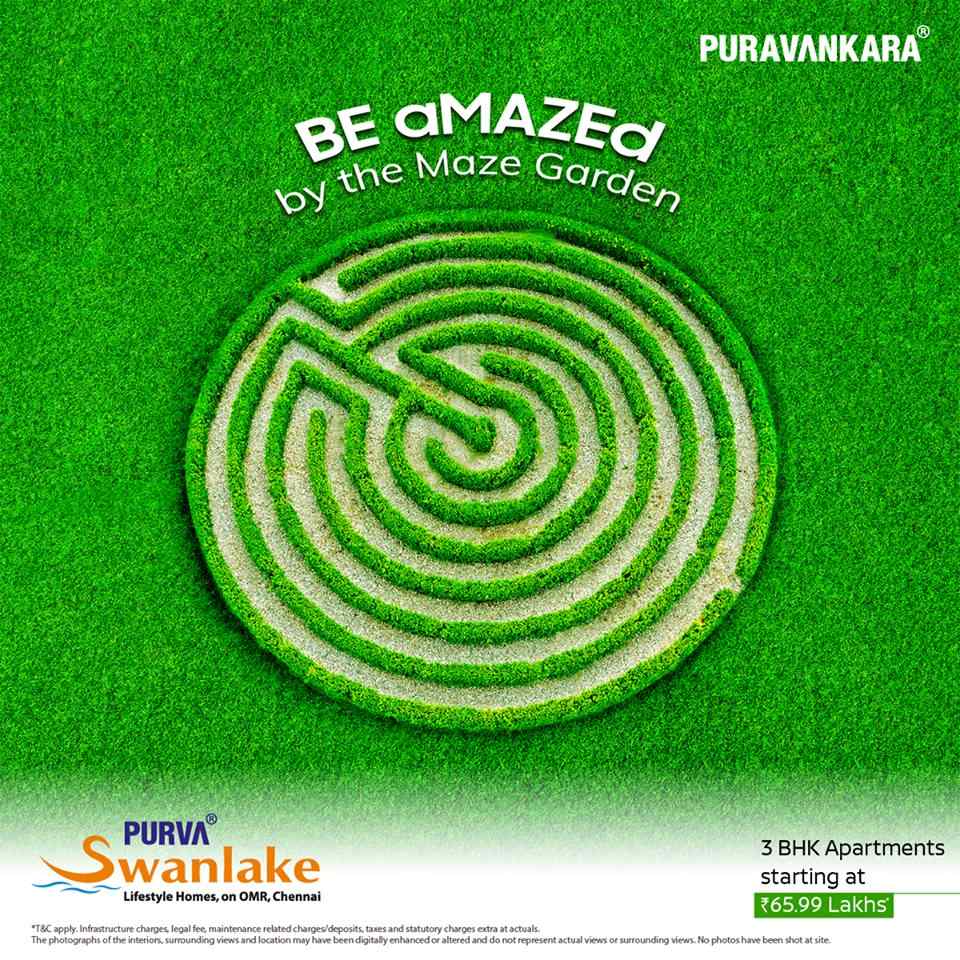 Be amazed by the maze garden at Purva Swanlake in Chennai